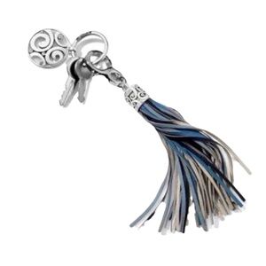 NWT Brighton Leather Tassel Keychain Bag Charm 8"